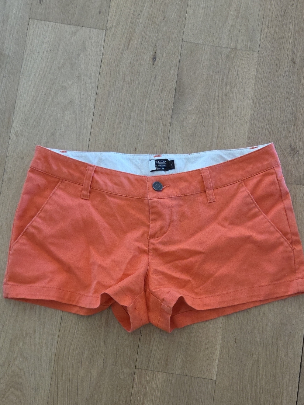 Volcom Coral-Orange Women's Jean Shorts